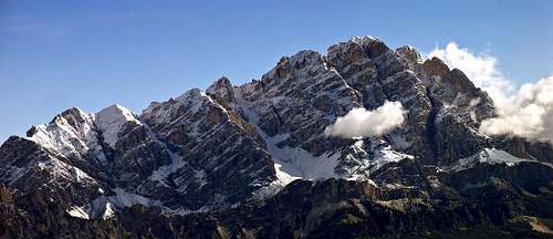 Monte Cristallo after a summer snowfall