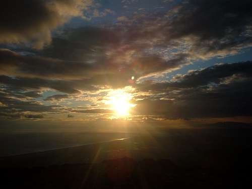 Yellow sun over Cook Inlet