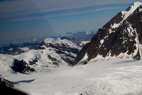 Second Shot Glacier, Alaska Range, from the Air.