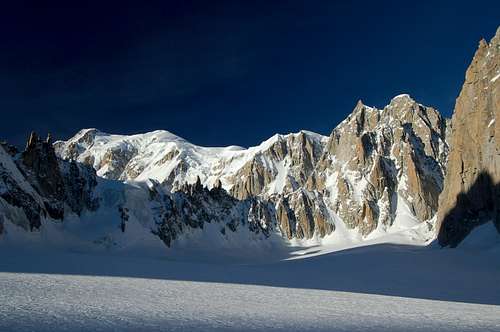 Mont Blanc de Courmayeur, Mont Blanc, & Mont Maudit from the Cirque Maudit