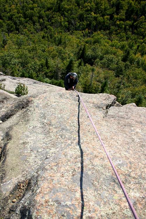 Rappel from the summit