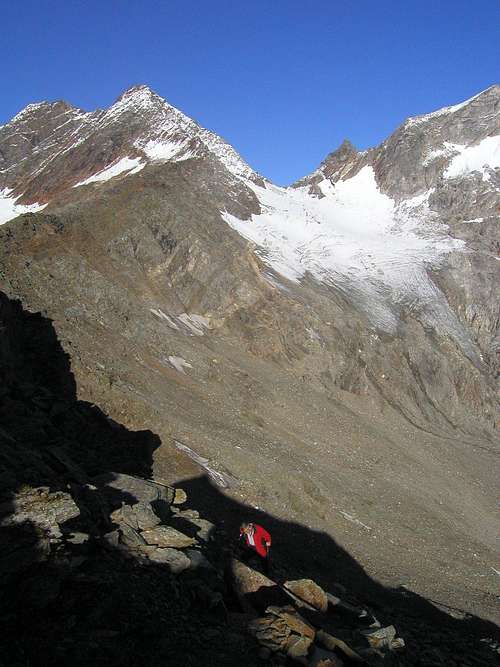 On the north approach to Rostocker Egge, 2749m.