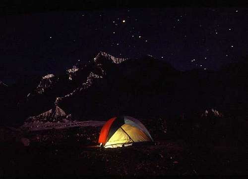 Base camp sleep tent under a...