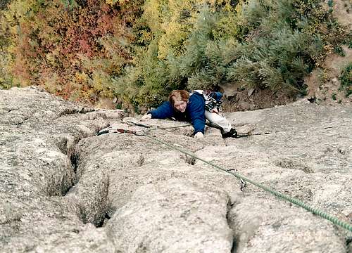 My Daughter Ashley  climbing in Boulder Canyon with me