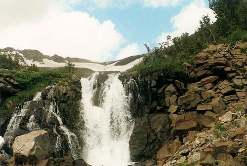 A  water fall in the Wind River Mountains
