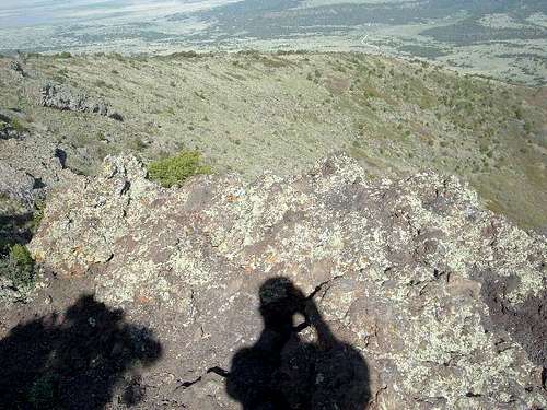 View down the slope of Capulin Mountain