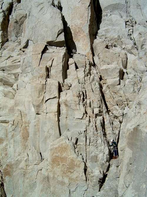 My partner at the belay for...