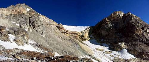 From left:Chàteau des Dames,Col des Dames and Mont Blanc du Creton.