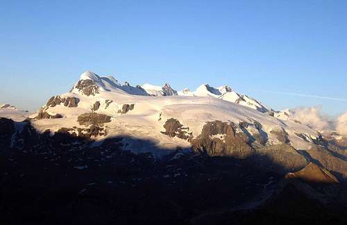 Monte Rosa group seen from bivouac Florio.