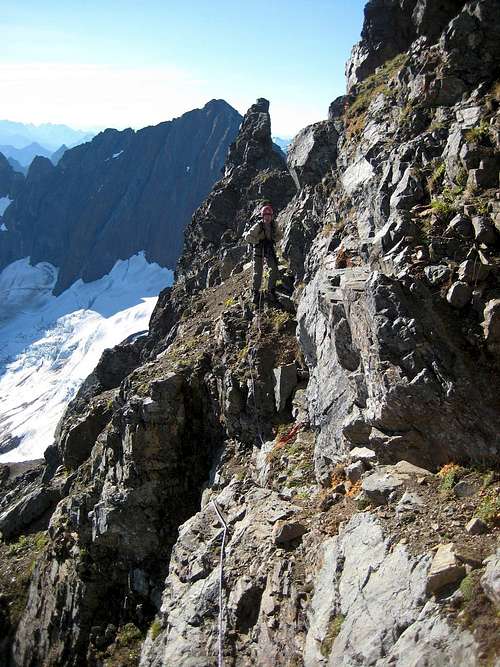 2nd East Face traverse (narrow section)