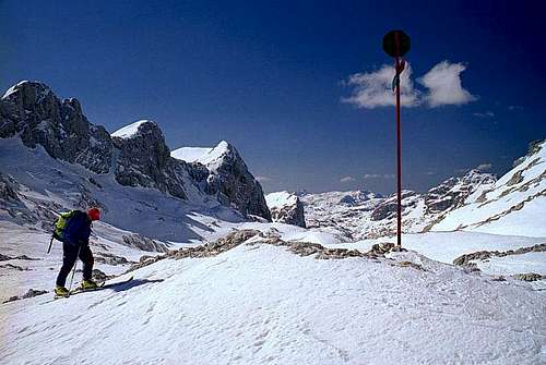 Skiing behind Debeli vrh