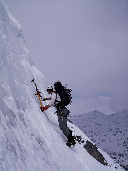 The steep section in the North Face