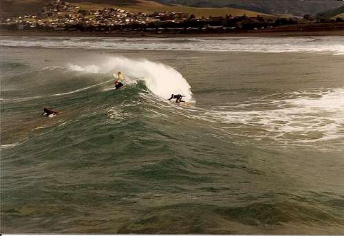 Surfing at Morro Bay