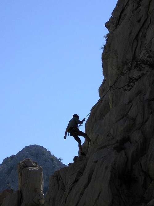 Climber close to ridge