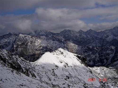 Zawrat (2159m) view on 5 Lakes Valley