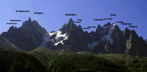 Aiguilles de Chamonix - labeled