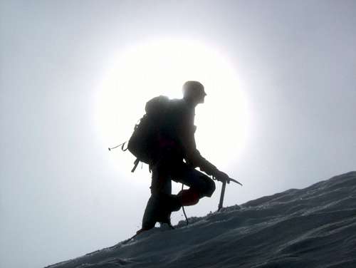 Silhouette of myself on the Mittlerer Seelenkogel