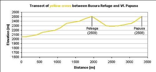 Yellow cross to Peleaga