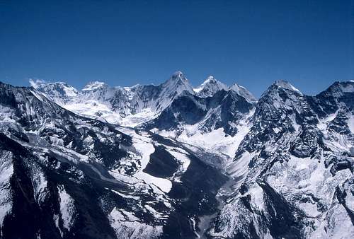 View South from Taweche Towers, Ama Dablam is off to the left