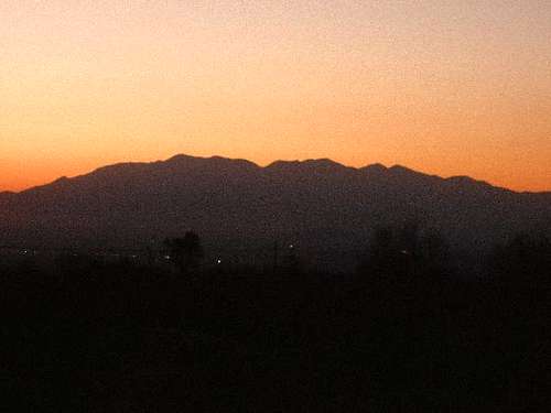 Cucamonga and Baldy Skyline at Sunset