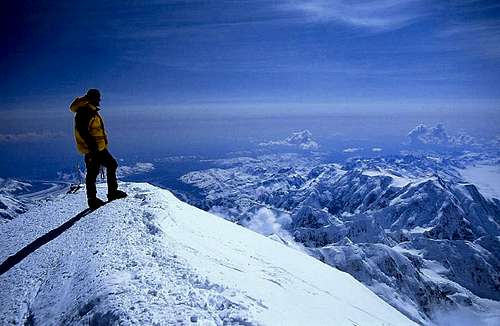 Charlie Baxter on the summit of Denali
