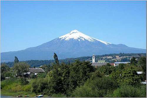 View of Volcan Villarrica from Outside of Pucon