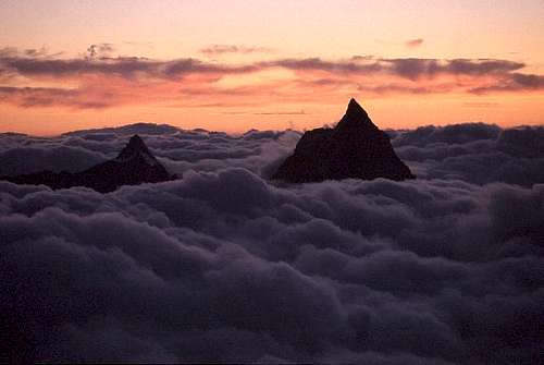 the silhouettes of Matterhorn...