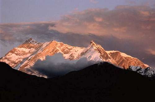 Sunset on Annapurna's massif...