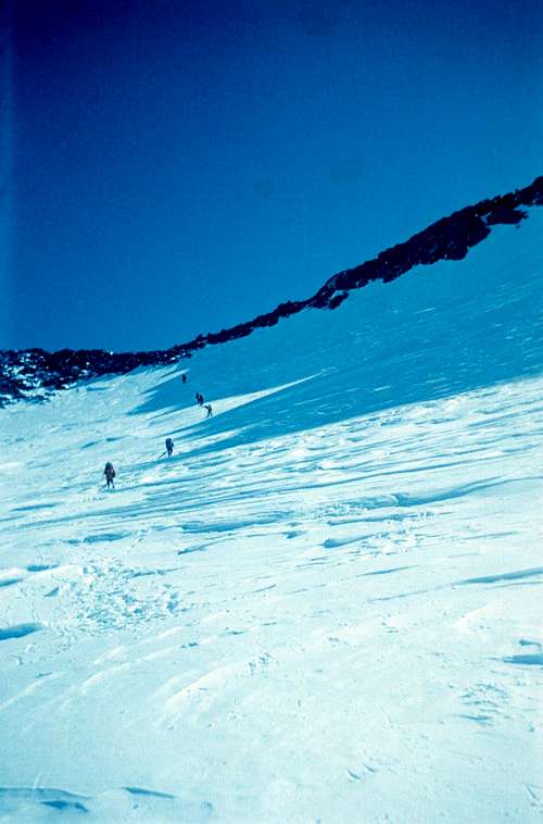Druzhba Glacier, descending West. Altay Mtns