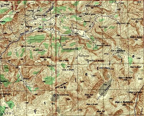 Map of Prokletije mountains