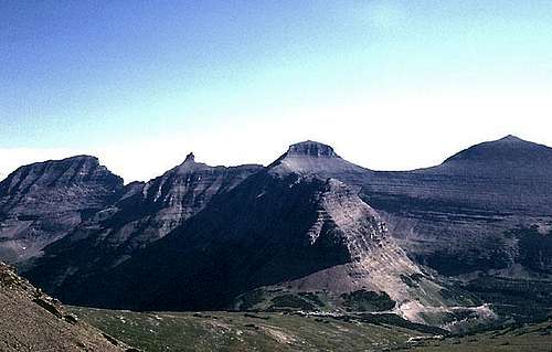 View north from Reynolds Mountain<br> across Logan Pass.