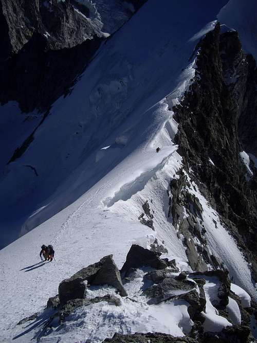 on the final steep ridge