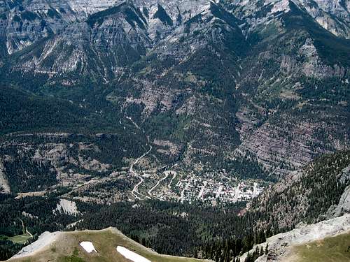 Looking down to Ouray