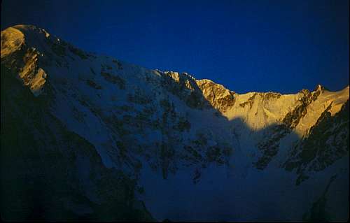 Dawn on Shkhara and Rustaveli Peak