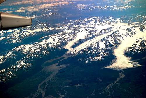 Scott & Sheridan Glaciers-Chugach Range-from the Air.