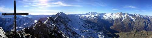 Summit Panorama towards Monte Rosa and Mischabel
