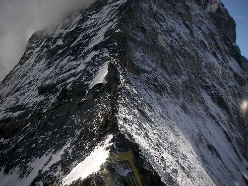 Matterhorn 4478m - Hörnli ridge, Foto from helicopter
