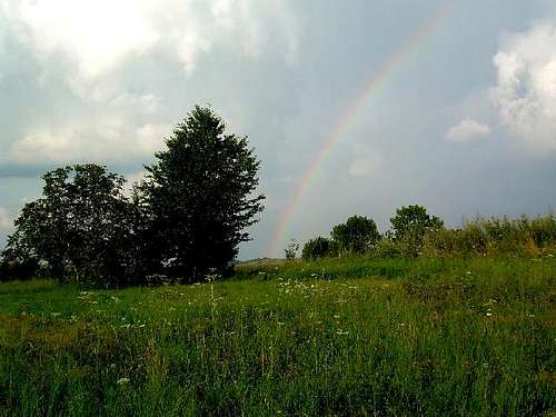 Rainbow in the Low Beskid Meadow.