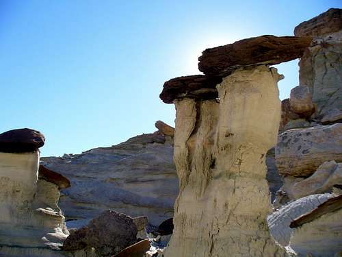Twin hoodoos at the entrance to the Central Cove