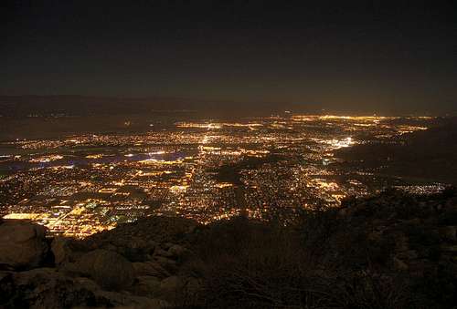 Palm Springs From the C2C Trail under a Full Moon