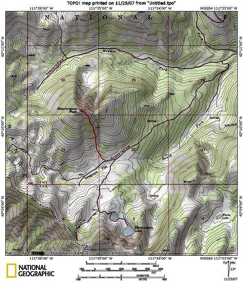 Bloomington Peak Map