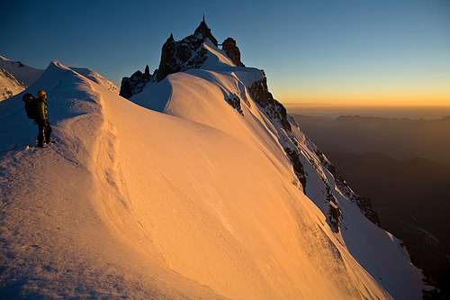 Sunset on the north face of the Midi