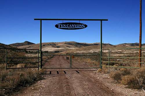 Ten Canyons Ranch gate