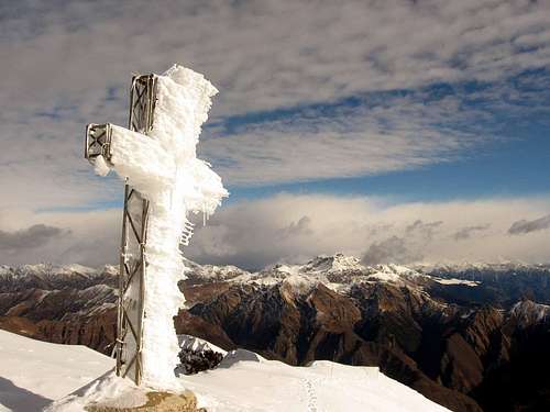 The cross on the summit of 