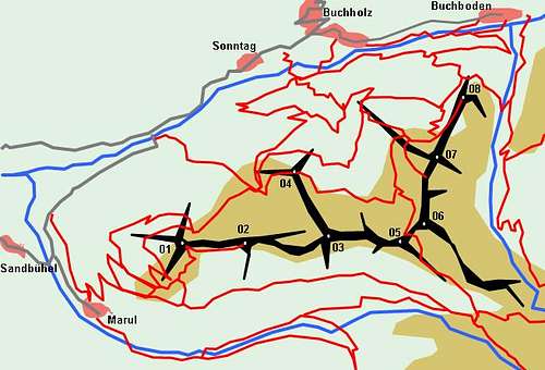 Schematic Map of the Stafelveldergrat Ridge