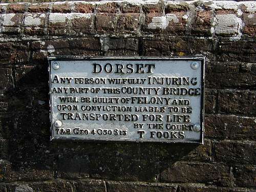 Dire warning on a Dorset bridge