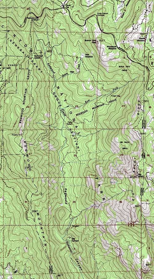 USGS Map of Redwood Canyon