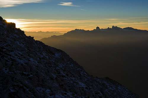 Dachstein in sunset from Grimming