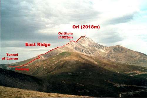 sketch of route of east rigde...