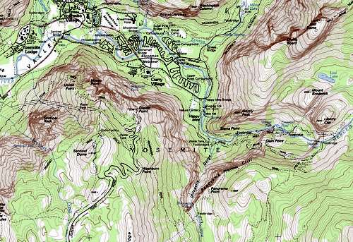 Map Extract for Glacier Point